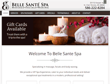 Tablet Screenshot of belle-sante-spa.com